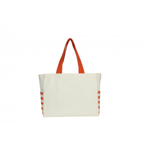 Canvas Tote Bag With Color Handles