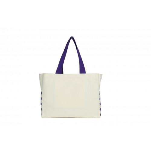 Canvas Tote Bag With Color Handles
