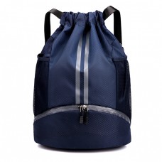 Dark Blue Beach Drawstring Backpack