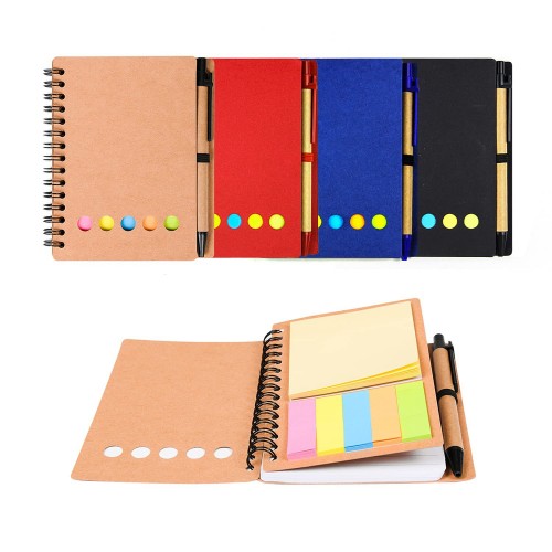 Double Metal Spiral Eco-Friendly Notebook with Pen