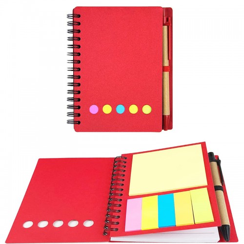 Double Metal Spiral Eco-Friendly Notebook with Pen