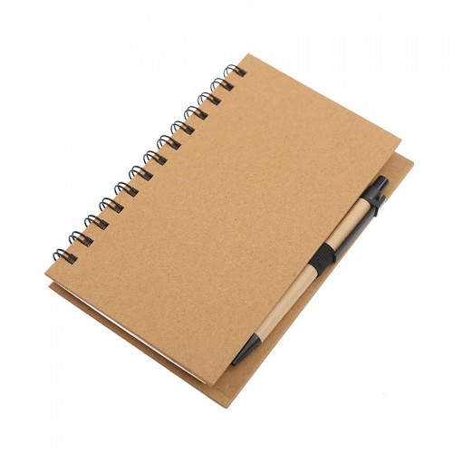 Double Metal Spiral Pocket Notebook with Pen