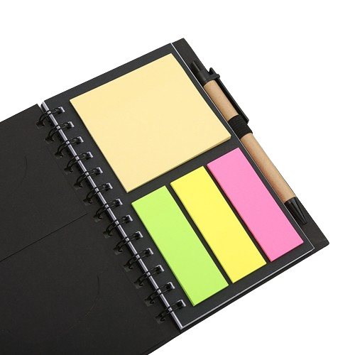 Double Metal Spiral Pocket Notebook with Pen
